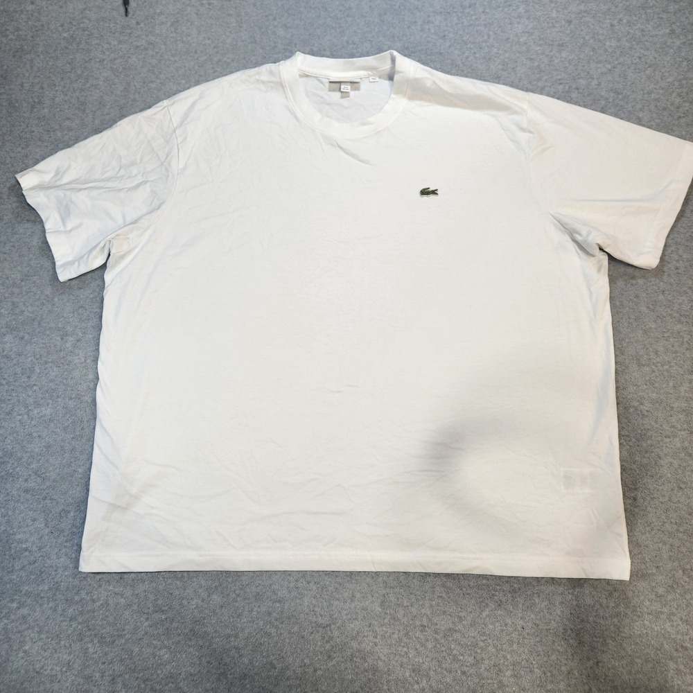 Lacoste Men's White Short Sleeve Pima Cotton Crewneck T-Shirt 4XL Regular